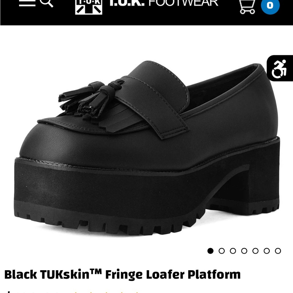 T.U.K Black Platform Loafers with Tassel Fringe